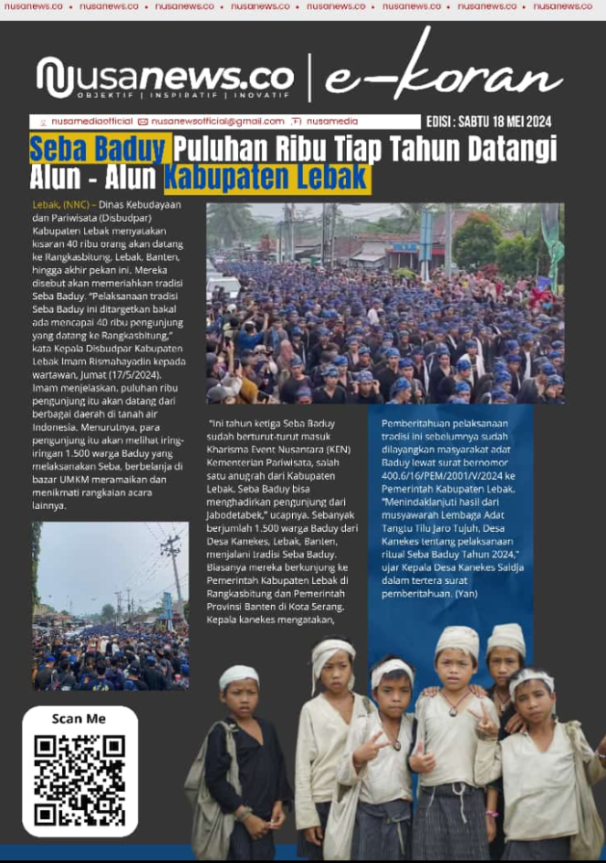 
					Seba Baduy Puluhan Ribu Tiap Tahun Datangi Alun - alun Kab. Lebak