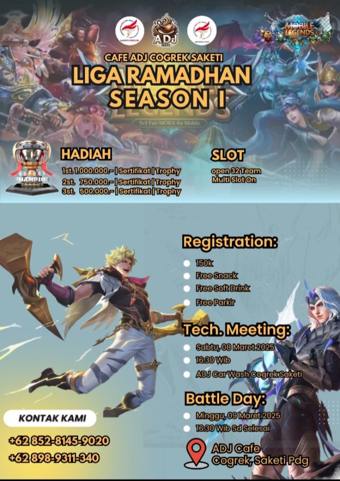 
					ADJ Cafe & Carwash Gelar Turnamen Esports Spesial Ramadhan, Wujudkan Ngabuburit Berkesan!