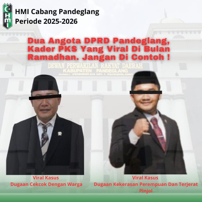 
					Dua Kader PKS Arogan dan Bejat HMI Desak Untuk di Copot dari DPRD dan Keangotan Partainya (Istimewa)