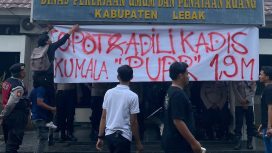 Mahasiswa Lebak/Kumala Demo PUPR Lebak (Ist)