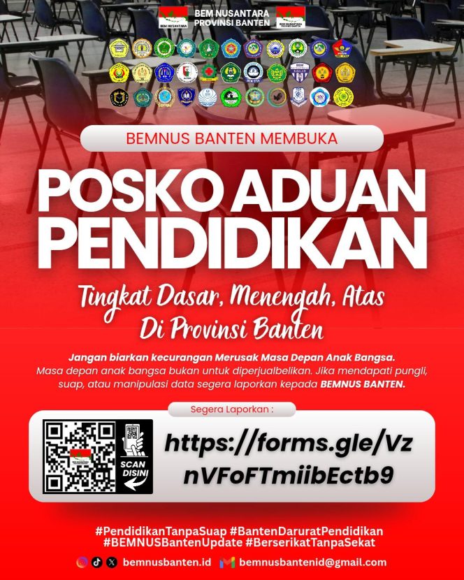 
					Di Tengah Riuh Dunia, Mahasiswa Suarakan Sunyi: Posko Aduan Pendidikan BEMNUS Banten Resmi Dibuka