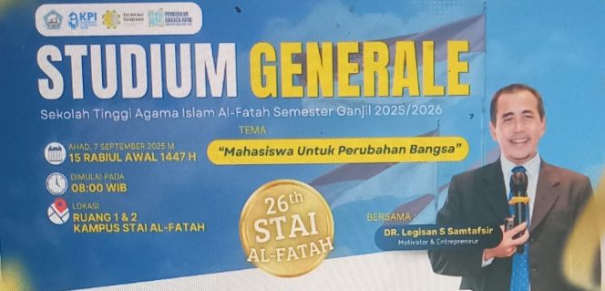 
					STAI Al-Fatah Tutup Mastama 2025/2026 Bersama Dr. Legisan Samtamsir. (Ist)