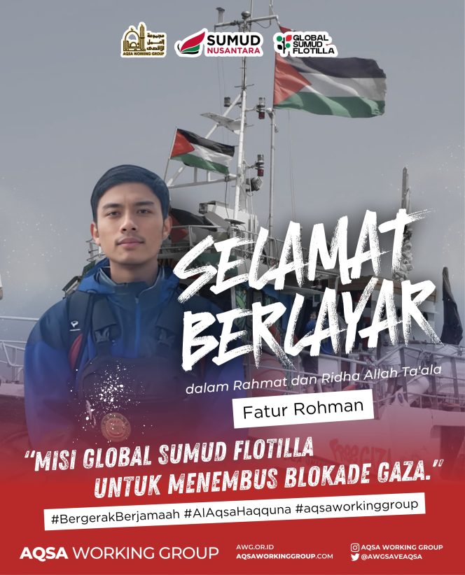 
					Relawan AWG Akhirnya Berlayar ke Gaza Membawa Misi Kemanusiaan Global Sumud Flotilla, Jum'at malam (19/9/2025)
