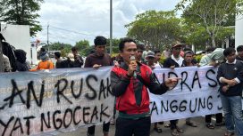 Warga Nambo Cikeusik Demo KP3B Bentuk Protes. (Ist)